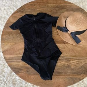 Black one piece swimwear
